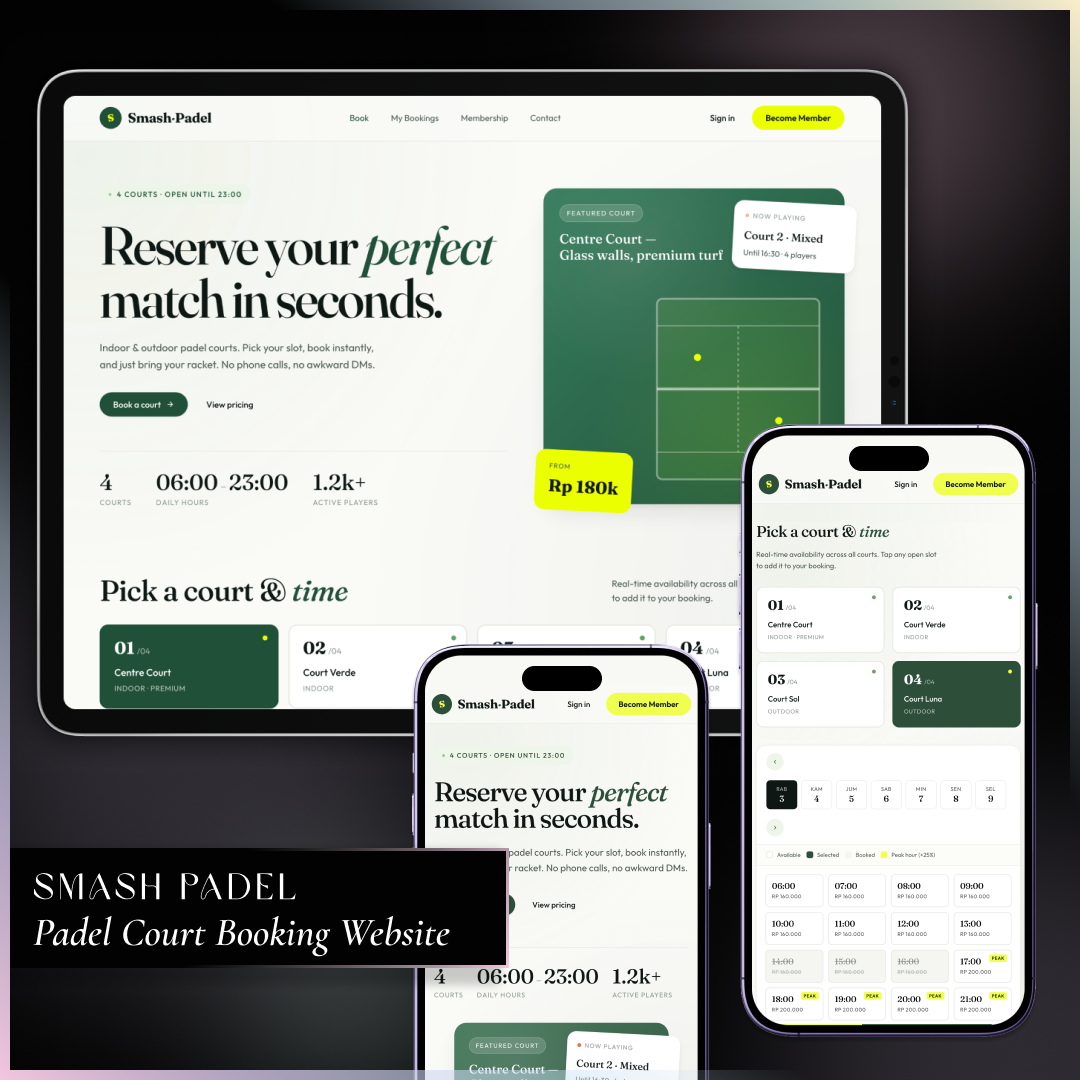 SMASH PADEL - Padel Court Booking Website