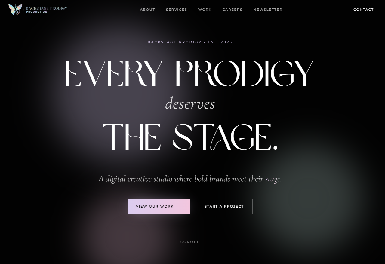Backstage Prodigy Company Website